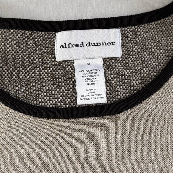 Alfred Dunner Jacquard Animal Jaguar Print Lightly Beaded Jewel Neckline Sweater - Picture 6 of 8